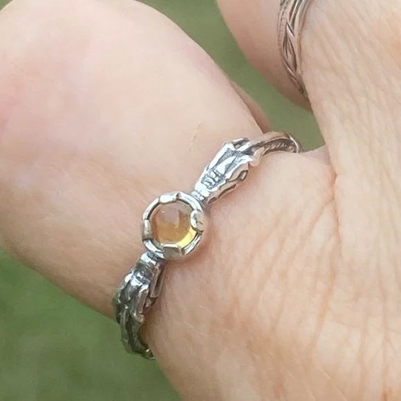 Celtic Dragon Ring .925 Sterling Silver w/ genuine citrine sz 9 medieval dragon - Picture 13 of 16
